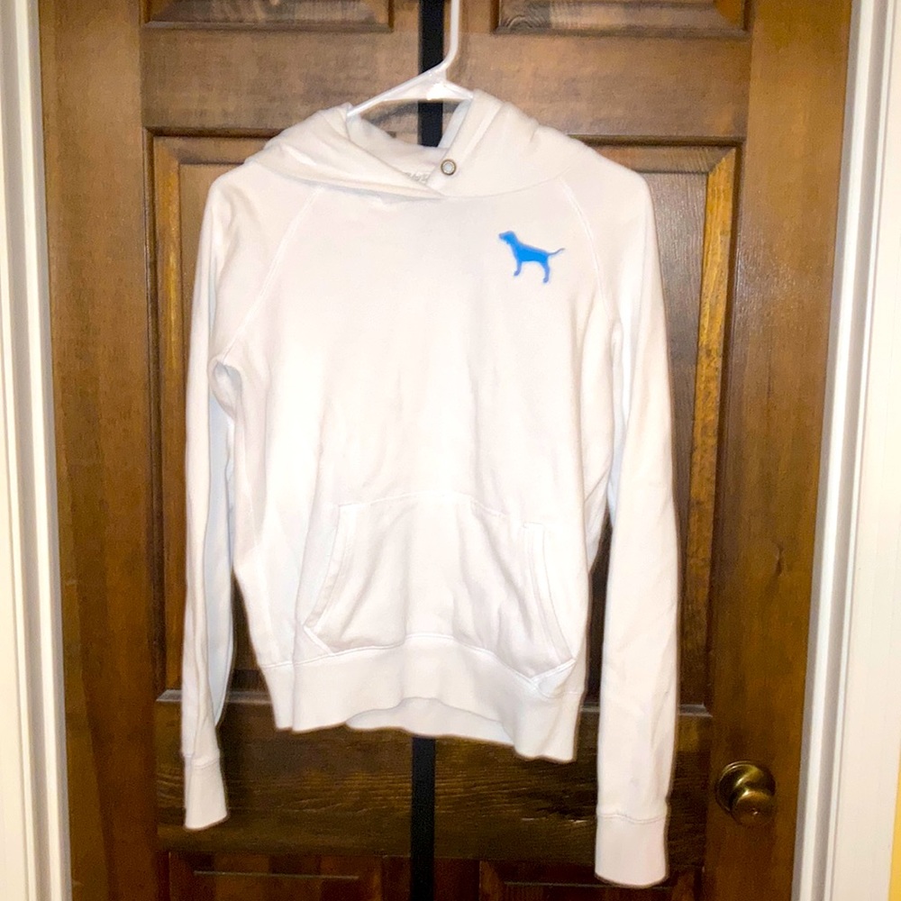 Victoria’s Secret PINK Hoodie Size Medium White & blue
